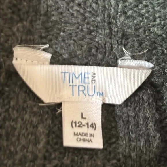 Time and Tru Black and Gray Ribbed Turtleneck Sweater - Picture 3 of 13